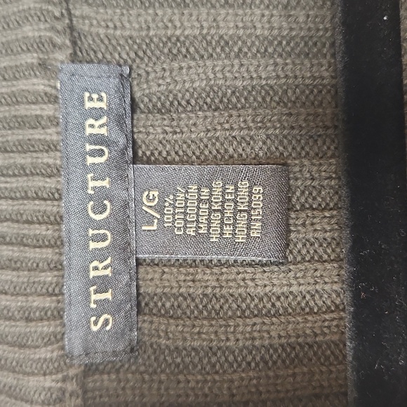 Structure Men's Gray Pullover Half Zip Mock Neck Cotton Sweater Size LG - Picture 6 of 11